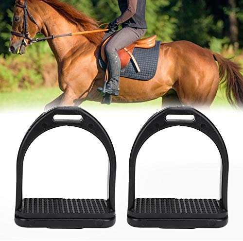 2Pcs Steigbügel für Sattel Sicherheits Steigbügel mit rutschfester Gummiauflage für den Pferdesport(L)