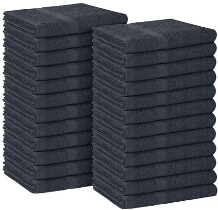 Avalon Towels Salon Towel - Grey Hand Towels Bulk Pack of 24 - 100% Cotton Absorbent Spa, Facial & Gym Towel for Working Out - 16x27 Inches (Not Bleach Proof)