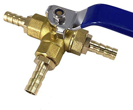 1 Stücke L-Port 3 Weg Kugelhahn, 4/6/8/10/12/14 / 16mm Schlauch Widerhaken Dreiwege Messingventil, Steckeradapter Für Wasser Öl Airgas (Size : 10mm Barb)