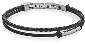 XENOX X4535 Herren Armband Edelstahl Silber schwarz 21 cm