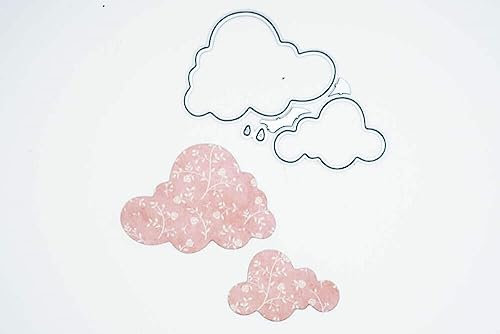 Stanzenshop Stanzschablone: Zwei Wolken mit Regentropfen im Set - Ideal für kreatives Basteln, Scrapbooking und Dekoration, bringt Wohlfühl-Atmosphäre in deine Räume!