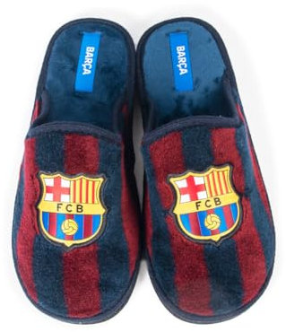 MARPEN SLIPPERS, Offizielle FC Barcelona Fußball Winter Hausschuhe mit flexibler Sohle Unisex für Herren oder Damen, Blaugrana Offene, Größe 43