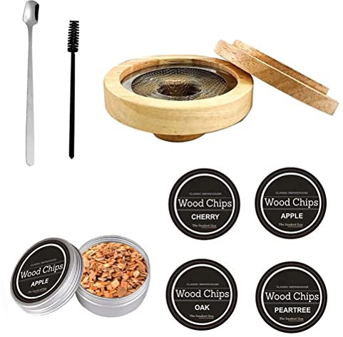 Tianbi Kit fumoir à cocktail, kit de fumoir à whisky, pour vin, vin, bourbon, fromage, viande, infuseur pour homme et père