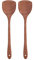 Espátulas de madera para cocinar, Alvinlite para colgar mango largo, espátula plana de madera para mezclar torneado (38,5 cm)