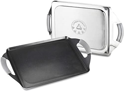 Magefesa Prisma - Plancha Teppanyaki 41x27cm Negra, Acero Inoxidable 18/10, Libre de PFOA/PFTE, Fácil Limpieza, Para Todo Tipo de Cocinas, Inducción