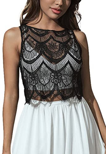 Unicra Abend-Bolero, Spitze, kurzärmelig, Top, Shrugs, Topper, schwarz, Brautkleid, Cape Jacke für Damen und Brautjungfer