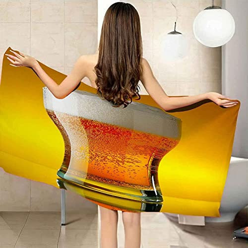 Mikrofaser Strandtuch Bier Groß 200x200 cm, 3D Badetuch Saft Weiches Leicht Handtuch Schnelltrocknend Sandfreies Strandhandtuch für Erwachsene Kinder