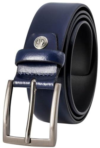 LINDENMANN Anzug-Ledergürtel Herren 35 mm XL Rindleder marine, Farbe/Color:blau, Size US/EU:Bundweite 125 cm Gesamtlänge 140 cm W 50 XXXL