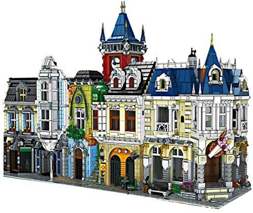 Havefun Haus Bausteine Bausatz Mit Minifigures, 8740 Klemmbausteine Modular Buildings 3 in 1 Buchhandlung Garten Taverne Architektur Modellbausatz, MOC Street View Gebäude Bauset Kompatibel mit Lego