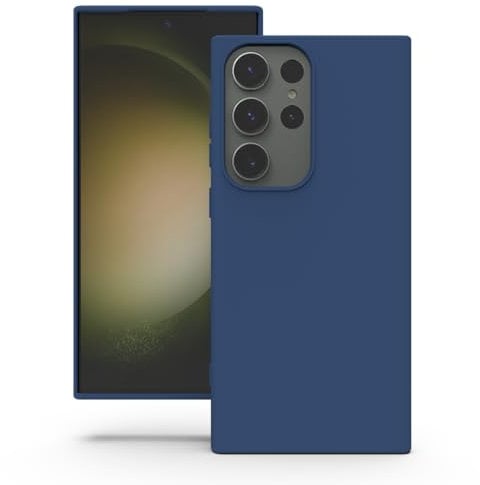 YATWIN Silicone Case for Samsung Galaxy S23 Ultra 5G, Soft-Touch, Shockproof, DustProof, Antiskid Full Body Armour Phone Cover for Samsung Galaxy S23 Ultra 5G - Dark Blue