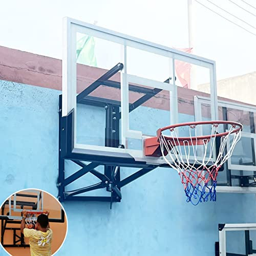 Basketballkorb Kinder-Erwachsener-Indoor-Basketballkorb An Der Wand Montiert, Basketballtor für Den Außenbereich, Verstellbar von 7,8 Fuß Bis 10 Fuß, Basketball-Rückwand und Rand