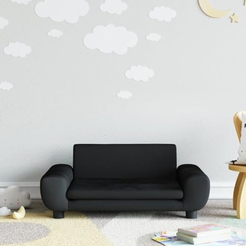 Festnight Kindersofa Kindercouch Stoff Kinder Sofa für Kinderzimmer Kindersessel Kindercouch Kindermöbel Schlafsofa für Kinderzimmer Schwarz 70 x 45 x 33 cm