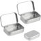 LPMXYW 2 PCS Small Storage Box with Lid Rectangular Small Tin Boxes Metal Box with Lid Small Tin Box for Home Storage Candy Earring Coin Organizer Mini Portable Box(Silvery