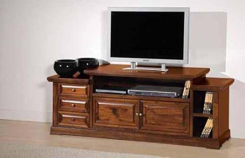 Mar.c.a. Design - Mueble para TV con 2 puertas, 3 cajones y 3 compartimentos de madera de 155 x 45 x 62 cm - Mueble Arte Povera salón Made in Italy