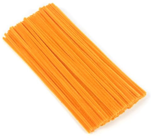 100 Stück Pfeifenreiniger, Orange Pfeifenreiniger Chenilledraht 6mm*30cm, Pfeifenputzerdraht für Handwerk DIY Craft Projekte Chenilledraht Biegeplüsch zum Basteln und Dekorieren Pipe cleaners orange