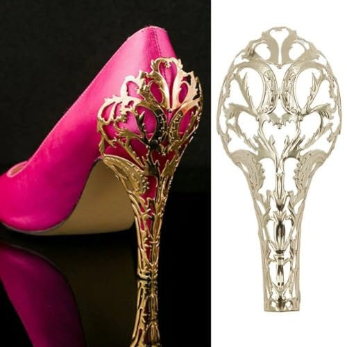 1pair-Schuhe Accessoires Reparaturabsatzabdeckungen Metall Curling Dünne Hochhackige Schuhe Dekorative Chinesische Retro Hollow Metallstücke