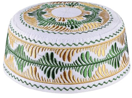 LONTG Gebetshut Kinder Gebetsmütze mit Stickerei Islamische Muslimische Gebetskappe Arabien UAE Türkische Kopfbedeckung Gestickte Islam Mütze Junge Mädchen Beanie Mütze Skull Cap für Eid Ramadan Pray