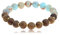 Made by Nami Edelstein Chakra Armband Damen aus Steinen Geschenke für Frauen (Holz/Blau)