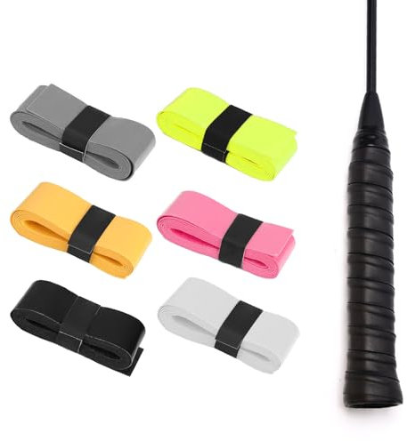 Mikiuly Cintas de Agarre de Raqueta,6 Piezas Overgrips Padel,Grip Raqueta Tenis,Cinta Adhesiva de Agarre para Raqueta Tenis,Cinta de Agarre para Mango Multicolor,para Tenis, Bádminton