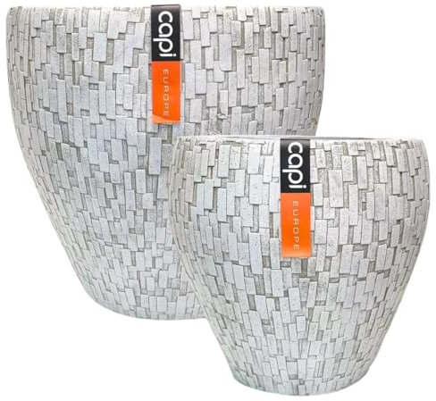 CAPI Europe - bloempotten wit 39 cm - Set Van 2