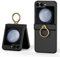 Asuwish Phone Case for Samsung Galaxy Z Flip 5 5G 2023 Cover and 360 Ring Holder Stand Kickstand Slim Hybrid Silicone Cell Accessories Dual Layer Protective ZFlip5 Z5 G Flip5 5Z Women Men Black
