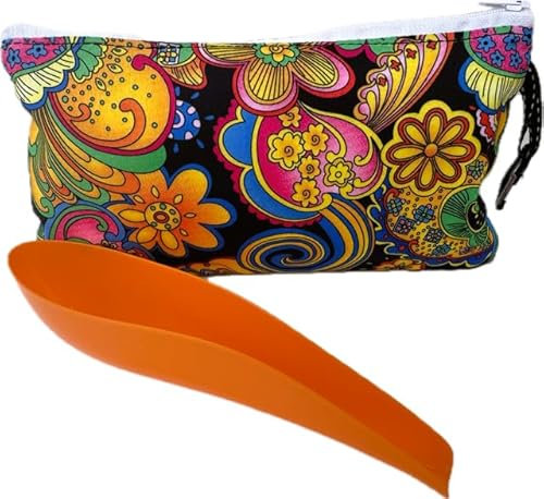 Urinette® Rigide avec Pochette de Rangement et Son Mousqueton (Orange+psychédélique)