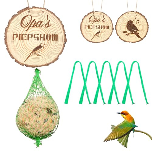 6Stück Opa Geschenk Geburtstag Garten Meisenknödelhalter Geschenk für Opa | mit 5 Netzbeutel Halterung Meisenknödel Halter Lustiges Geschenk Opa Geburtstag Personalisiert Weihnachten Geschenk Männer