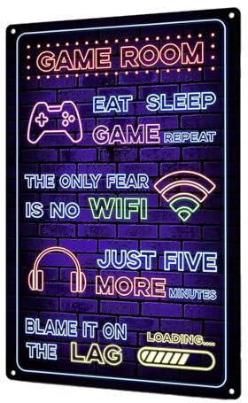 Bdfgh Funny Gamer Neon Sign, Gaming Poster Gifts for Boys, Gaming Wall Game Decor Accessories, Gamer Gifts Merchandise Bedroom Gaming Accessories Presents for Teenage Men Women