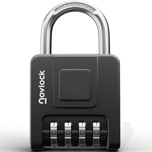 Candados de combinación – resistentes a la intemperie, duraderos y robustos – para interiores y exteriores: taquillas, armarios, trasteros, cobertizos, puertas, vallas y más – pack de 1, negro