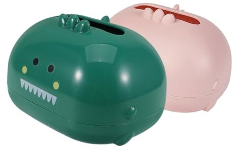 OUNONA 2 Stück Kreative Dinosaurier Taschentuchbox Abdeckung Für Auto Lustiger Taschentuchhalter Für Esstisch Und Schlafzimmer Lustige Taschentuchbox Abdeckung Aus Kunststoff