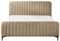 Elegantes Polsterbett Bouclé Beige Taupe gesteppt mit Lattenrost 160x200cm Lunan