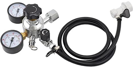 JKELPV bierbrauset Homebrew Keg CO2 Regulator Bierbrauen Kegerator Regulator Kit Heimbrausystem(W21.8 with Adapter)