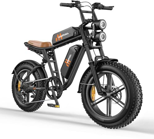 HillMiles MileZoom1 Elektrofahrrad Für Erwachsene Mit Abnehmbarem 1664Wh Akku, Max Reichweite 260 km,Höchstgeschwindigkeit 25 km/h, 20 * 4.0 Fat Reifen, 7-Gang vollgefedertem E-Bike für jedes Gelände