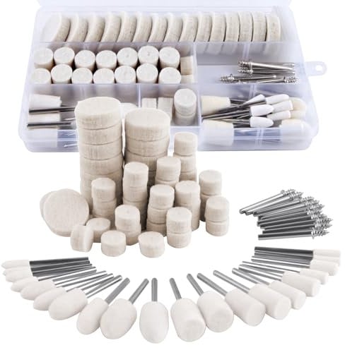 SPEEDWOX 80 Stück Polierscheiben für Dremel-Polierset aus Wollfilz, für Dremel-Rotationswerkzeug, Polierscheiben, 1/8 Zoll, Sortiment von Wollpoliersets