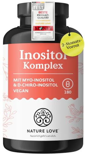 NATURE LOVE® Inositol Komplex aus Myo-Inositol und D-Chiro-Inositol – 180 Kapseln – mit Mönchspfeffer, Folsäure und Chrom – laborgeprüft und in Deutschland produziert
