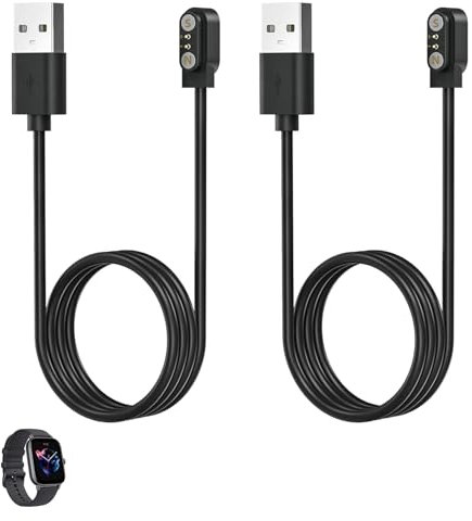2 Pièces Chargeur Universel pour Montres Connectées 2,84mm, Chargeur Montre Intelligente 2 Pins Accessoires de Smartwatch USB, Câble Chargeur Magnétique, Compatible avec Large Gamme de Intelligentes