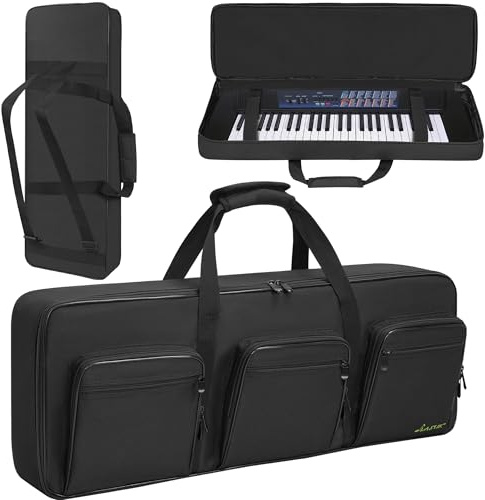 OUUTMEE 49 Key Keyboard Gig Bag Case, Portable Padded Electric Piano Keyboard case with 10mm Cotton 600D Oxford Cloth Keyboard case Gig Bag 34.6'' x 4.5'' x 13.8''