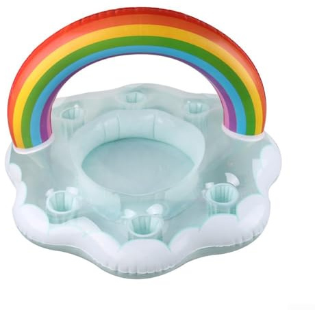 Schwimmender Getränkehalter für Pool mit mehreren Getränkeschlitzen, aufblasbares PVC-Material für Poolpartys, Whirlpools und Strandausflüge, praktisches schwimmendes Cabana-Bar-Zubehör (bunt)