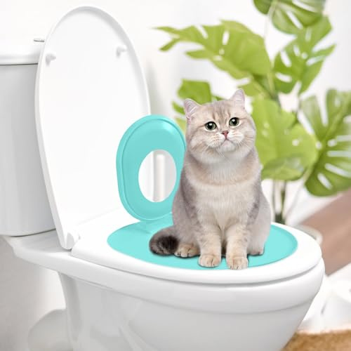 Trainingssystem zum eingewöhnen Ihrer Katze an das WC Katzen WC-Sitz Toiletten Training System Katzentoilette Katzenklo Toilettensitz (A)