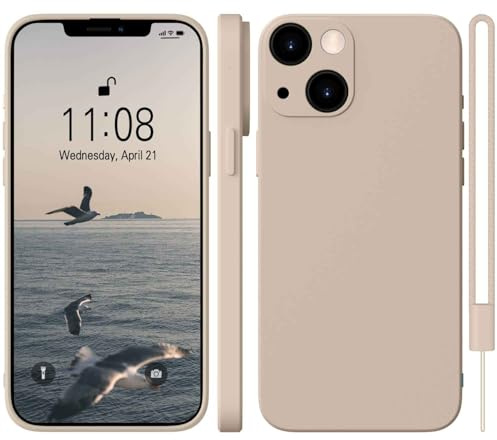 WXX für iPhone 14 Hülle Silikon Case, Handyhülle für iPhone 14 Dünn Slim mit Microfiber, Kratzfeste Rundumschutz Case Hülle für iPhone 14 6.1'' Matte Khaki