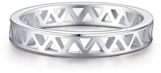 Whoiy Damen Ringe Eheringe, Verlobungs Ringe 585 Echtgold Ohne Stein Trauring 14k Weißgold Poliert Bandring für Frauen Größe 51 (16.2)