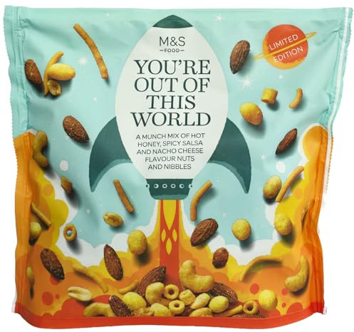 M&S Crispy Dried Munch Mix, Hot Honey, Spicy Salsa and Nacho Cheese Flavour Nuts and Nibbles, Limited Edition, 300g, Father's Day Munchy Gift