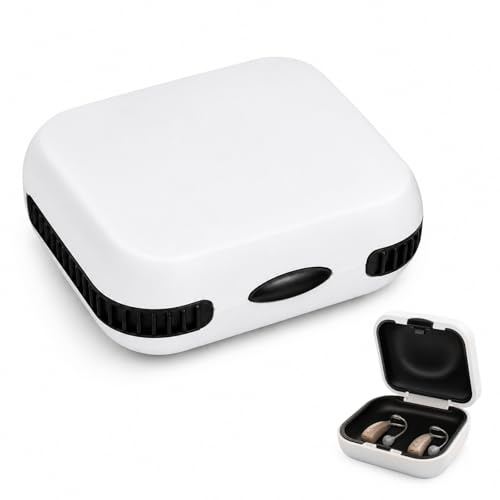 ZenithQuest Hearing Aid Storage Case for 2 Aids, Hard ABS Protective Box, 6.5x6.5x3cm (2.6x2.6x1 Inch) Portable Travel Organizer for Small Devices