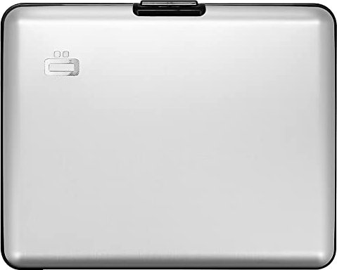 ÖGON -DESIGNS- Portefeuille en Aluminium, Format Carte d'identité, permis de Conduire, Protection RFID Contre la fraude et la démagnétisation, modèle Smart Case BIG Stockholm (Silver)