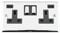USB Socket 2 Gang - Polished Chrome - Classic - Black Insert Metal Rocker Switch - 13A Double Wall Plug USB Socket 3.