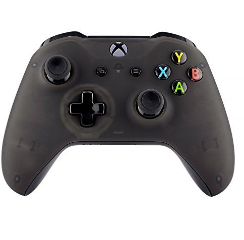 eXtremeRate Carcasa Transparente para Xbox One S X Mando Funda Delantera Protectora de la Placa Frontal Cubierta Tacto Suave Shell Antideslizante para Xbox One X S Control-Model 1708 (Negro)