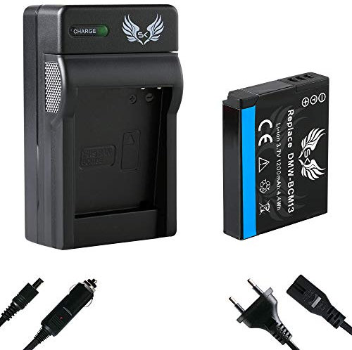 SK Akku Ersatz für Panasonic DMW-BCM13 / DMW-BCM13E 1200mAh + Ladegerät für Panasonic Lumix DMC-FT5 TZ40 TZ41 TZ55 TZ61 TZ71 ZS30 DMW BCM13 BCM13E