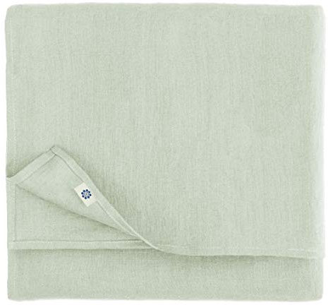 Linen & Cotton Tischdecke Stoff Tischtuch Tischwäsche Hygge -100% Leinen, Hellgrau/ Grau (140 x 350 cm) Rechteckig Lang für Home Küche Esstisch Restaurant Hotel Cafe Party Deko