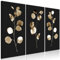 decomonkey Bilder Pflanzen 120x80 cm 3 Teilig Wandbild Groß Leinwandbild XXL Deko Wohnzimmer Schlafzimmer Büro Wanddeko Leinwand Pictures For Wall Poster Wall Painting Modern Laub