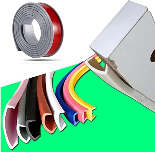 Furniture Veneer Edge Tape Edging, Kantenumleimer Selbstklebend,Umleimer,Zierleiste Selbstklebend,U-Förmig TPE Kantenumleimer für Schrankreparatur,Möbelrestaurierung und Renovierung (5m×16mm,Grau)